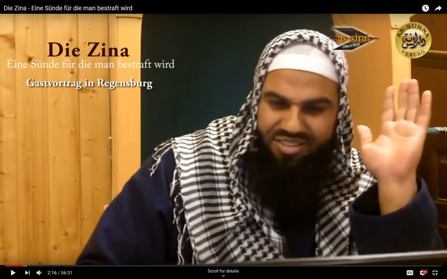 Screenshot von Ahmad Abul Baar in einem seiner Youtube-Videos.