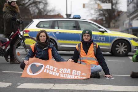 Blockade der letzten Generation in Goettingen